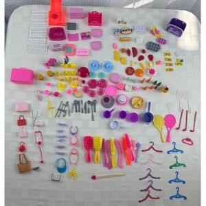 Barbie Accessories LOT 170 pcs Kitchen Hair Sports Food Furniture Vintage